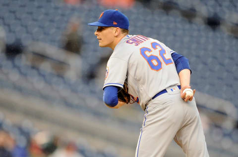 WASHINGTON, DC – SEPTEMBER 23: Drew Smith #62 of the New York Mets pitches against the Washington Nationals at Nationals Park on September 23, 2018 in Washington, DC. (Photo by G Fiume/Getty Images)