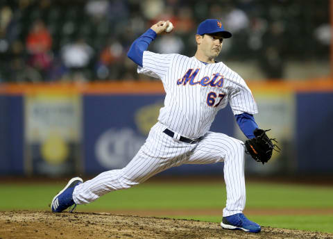 NEW YORK, NEW YORK – MAY 01: Seth Lugo #67 of the New York Mets delivers a pitch against the Cincinnati Reds at Citi Field on May 01, 2019 in the Flushing neighborhood of the Queens borough of New York City.The Cincinnati Reds defeated the New York Mets 1-0. (Photo by Elsa/Getty Images)