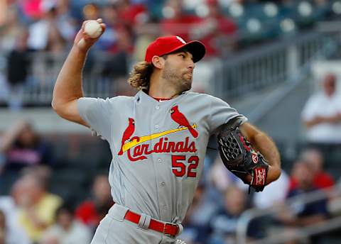 ATLANTA, GEORGIA – MAY 15: Michael Wacha #52 of the St. Louis Cardinals pitches in the first inning against the Atlanta Braves at SunTrust Park on May 15, 2019 in Atlanta, Georgia. (Photo by Kevin C. Cox/Getty Images)