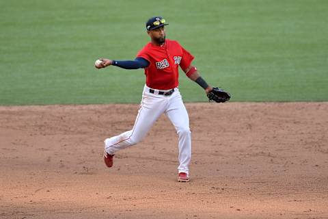 LONDON, ENGLAND – JUNE 30: Eduardo Nunez #36 of the Boston Red Sox fields during the MLB London Series game between the New York Yankees and the Boston Red Sox at London Stadium on June 30, 2019 in London, England. (Photo by Justin Setterfield/Getty Images)