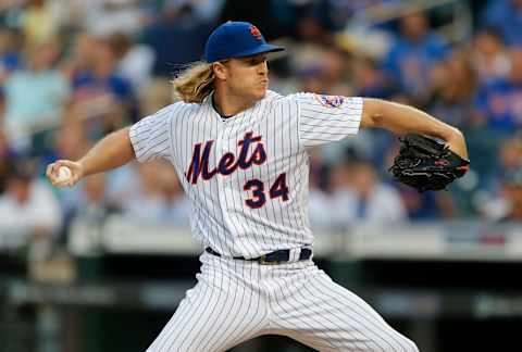 NEW YORK, NEW YORK – JULY 24: Noah Syndergaard #34 of the New York Mets pitches during the second inning against the San Diego Padres at Citi Field on July 24, 2019 in New York City. (Photo by Jim McIsaac/Getty Images)