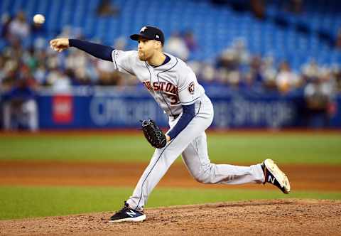 TORONTO, ON – AUGUST 30: Collin McHugh #31 of the Houston Astros delivers a pitch in the fourth inning during a MLB game against the Toronto Blue Jays at Rogers Centre on August 30, 2019 in Toronto, Canada. (Photo by Vaughn Ridley/Getty Images)