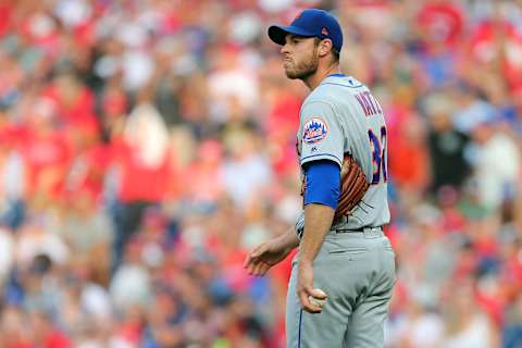 PHILADELPHIA, PA – AUGUST 31: Steven Matz #32 of the New York Mets reacts after giving up a single to Scott Kingery #4 of the Philadelphia Phillies in the sixth inning of a game at Citizens Bank Park on August 31, 2019 in Philadelphia, Pennsylvania. The Mets defeated the Phillies 6-3. (Photo by Rich Schultz/Getty Images)