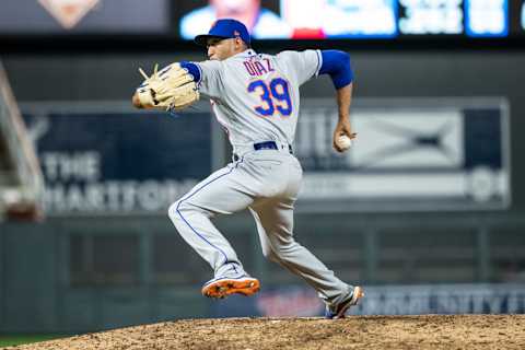 MINNEAPOLIS, MN – JULY 16: Edwin Diaz #39 of the New York Mets pitches against the Minnesota Twins on July 16, 2019 at the Target Field in Minneapolis, Minnesota. The Mets defeated the Twins 3-2. (Photo by Brace Hemmelgarn/Minnesota Twins/Getty Images)