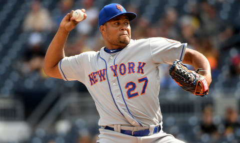 PITTSBURGH, PA – AUGUST 04: Jeurys Familia #27 of the New York Mets in action during the game against the Pittsburgh Pirates at PNC Park on August 4, 2019 in Pittsburgh, Pennsylvania. (Photo by Justin Berl/Getty Images)