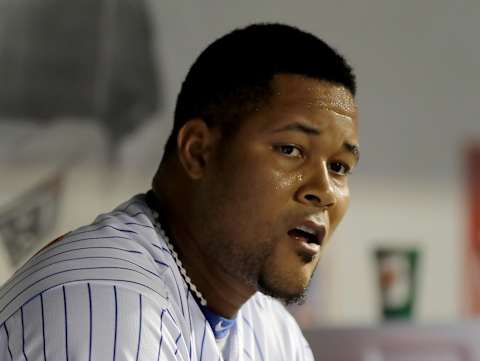 NEW YORK, NEW YORK – AUGUST 21: Jeurys Familia #27 of the New York Mets looks on from the dugout in the fifth inning against the Cleveland Indians at Citi Field on August 21, 2019 in the Flushing neighborhood of the Queens borough of New York City. (Photo by Elsa/Getty Images)