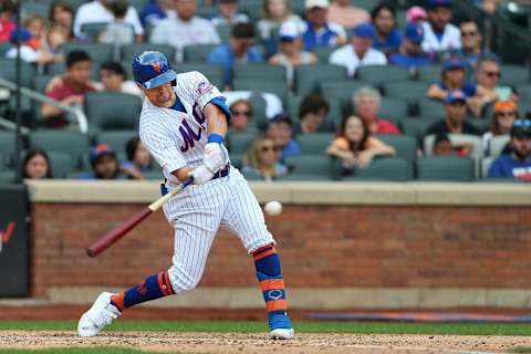 NEW YORK, NY – SEPTEMBER 08: J.D. Davis #28 of the New York Mets in action against the Philadelphia Phillies during a game at Citi Field on September 8, 2019 in New York City. (Photo by Rich Schultz/Getty Images)