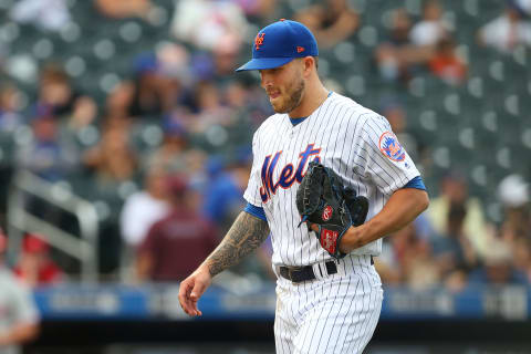 NEW YORK, NY – SEPTEMBER 08: Tyler Bashlor #49 of the New York Mets in action against the Philadelphia Phillies during a game at Citi Field on September 8, 2019 in New York City. (Photo by Rich Schultz/Getty Images)