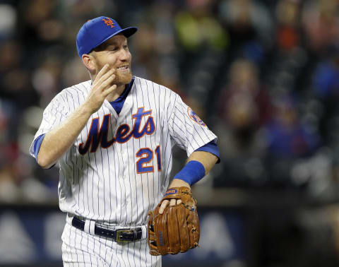 NEW YORK, NY – SEPTEMBER 6: Todd Frazier #21 of the New York Mets runs off the field laughing with teammates after the end of an inning in an MLB baseball game against the Philadelphia Phillies on September 6, 2019 at Citi Field in the Queens borough of New York City. Mets won 5-4. (Photo by Paul Bereswill/Getty Images)