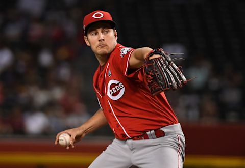 PHOENIX, ARIZONA – SEPTEMBER 15: Trevor Bauer #27 of the Cincinnati Reds delivers a first inning pitch against the Arizona Diamondbacks at Chase Field on September 15, 2019 in Phoenix, Arizona. (Photo by Norm Hall/Getty Images)