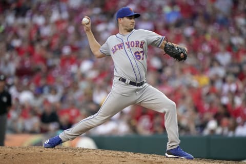 CINCINNATI, OHIO – SEPTEMBER 21: Seth Lugo #67 of the New York Mets pitches during the game against the Cincinnati Reds at Great American Ball Park on September 21, 2019 in Cincinnati, Ohio. (Photo by Bryan Woolston/Getty Images)