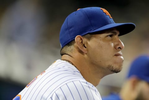 NEW YORK, NEW YORK – SEPTEMBER 24: Wilson Ramos #40 of the New York Mets looks on from the dugout in the first inning against the Miami Marlins at Citi Field on September 24, 2019 in the Flushing neighborhood of the Queens borough of New York City. (Photo by Elsa/Getty Images)