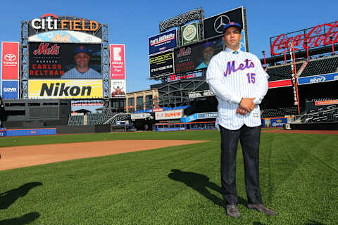 NEW YORK, NY – NOVEMBER 04: Carlos Beltran poses for pictures after being introduced as the next manager of the New York Mets during a press conference at Citi Field on November 4, 2019 in New York City. (Photo by Rich Schultz/Getty Images)