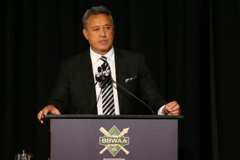 NEW YORK, NEW YORK – JANUARY 25: Ron Darling speaks after receiving the Arthur and Milton Richman “You Gotta Have Heart” Award during the 97th annual New York Baseball Writers’ Dinner on January 25, 2020 Sheraton New York in New York City. (Photo by Mike Stobe/Getty Images)