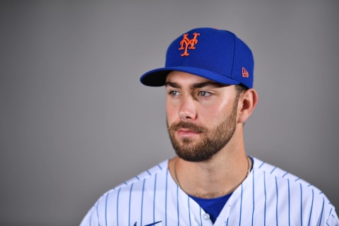 PORT ST. LUCIE, FLORIDA – FEBRUARY 20: David Peterson #77 of the New York Mets poses for a photo during Photo Day at Clover Park on February 20, 2020 in Port St. Lucie, Florida. (Photo by Mark Brown/Getty Images)