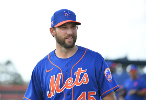 PORT ST. LUCIE, FLORIDA – FEBRUARY 20: Michael Wacha #45 of the New York Mets during the team workout at Clover Park on February 20, 2020 in Port St. Lucie, Florida. (Photo by Mark Brown/Getty Images)