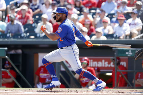 JUPITER, FL – MARCH 05: Dominic Smith #2 of the New York Mets bats during a Grapefruit League spring training game against the St Louis Cardinals at Roger Dean Stadium on March 5, 2020 in Jupiter, Florida. The game ended in a 7-7 tie. (Photo by Joe Robbins/Getty Images)