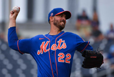 WEST PALM BEACH, FLORIDA – MARCH 10: Rick Porcello #22 of the New York Mets delivers a pitch during the spring training game against the Houston Astros at FITTEAM Ballpark of The Palm Beaches on March 10, 2020 in West Palm Beach, Florida. (Photo by Mark Brown/Getty Images)