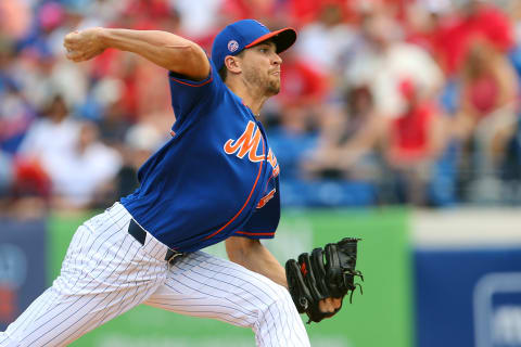 PORT ST. LUCIE, FL – MARCH 11: Jacob deGrom #48 of the New York Mets in action against the St. Louis Cardinals during a spring training baseball game at Clover Park at on March 11, 2020 in Port St. Lucie, Florida. (Photo by Rich Schultz/Getty Images)