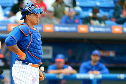 PORT ST. LUCIE, FL – MARCH 08: Wilson Ramos #40 of the New York Mets in action against the Houston Astros during a spring training baseball game at Clover Park on March 8, 2020 in Port St. Lucie, Florida. The Mets defeated the Astros 3-1. (Photo by Rich Schultz/Getty Images)