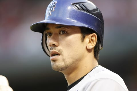 New York Mets 2nd baseman Kazuo Matsui waits on deck during action between the New York Mets and the St. Louis Cardinals at Busch Stadium in St. Louis, Missouri on May 16, 2006. (Photo by G. N. Lowrance/Getty Images)