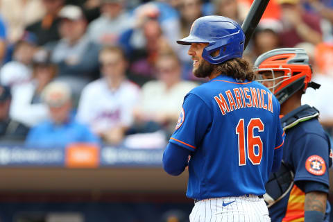 PORT ST. LUCIE, FL – MARCH 08: Jake Marisnick #16 of the New York Mets in action against the Houston Astros during a spring training baseball game at Clover Park on March 8, 2020 in Port St. Lucie, Florida. The Mets defeated the Astros 3-1. (Photo by Rich Schultz/Getty Images)