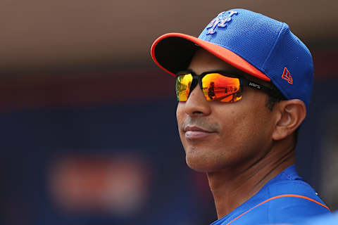 PORT ST. LUCIE, FL – MARCH 08: Manager Luis Rojas #19 of the New York Mets in action against the Houston Astros during a spring training baseball game at Clover Park on March 8, 2020 in Port St. Lucie, Florida. The Mets defeated the Astros 3-1. (Photo by Rich Schultz/Getty Images)