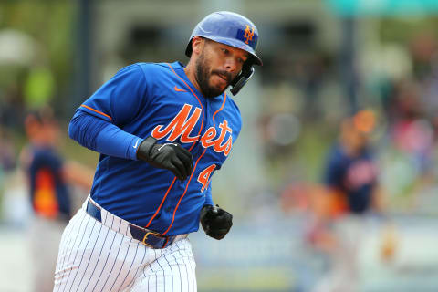 PORT ST. LUCIE, FL – MARCH 08: Rene Rivera #44 of the New York Mets in action against the Houston Astros during a spring training baseball game at Clover Park on March 8, 2020 in Port St. Lucie, Florida. The Mets defeated the Astros 3-1. (Photo by Rich Schultz/Getty Images)