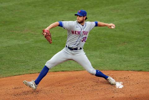 PHILADELPHIA, PA – AUGUST 15: Starting pitcher Steven Matz #32 of the New York Mets throws a pitch in the first inning during a game against the Philadelphia Phillies at Citizens Bank Park on August 15, 2020 in Philadelphia, Pennsylvania. (Photo by Hunter Martin/Getty Images)