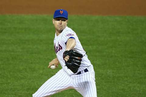 NEW YORK, NEW YORK – SEPTEMBER 21: Jacob deGrom #48 of the New York Mets pitches against the Tampa Bay Rays at Citi Field on September 21, 2020 in New York City. Tampa Bay Rays defeated the New York Mets 2-1. (Photo by Mike Stobe/Getty Images)