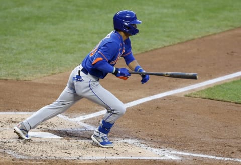 NEW YORK, NEW YORK – JULY 16: (NEW YORK DAILIES OUT) Andres Gimenez #60 of the New York Mets in action during an intra squad game at Citi Field on July 16, 2020 in New York City. (Photo by Jim McIsaac/Getty Images)