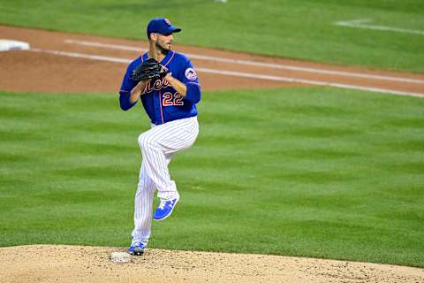 NEW YORK, NEW YORK – AUGUST 11: Rick Porcello #22 of the New York Mets delivers the pitch against the Washington Nationals at Citi Field on August 11, 2020 in New York City. (Photo by Steven Ryan/Getty Images)