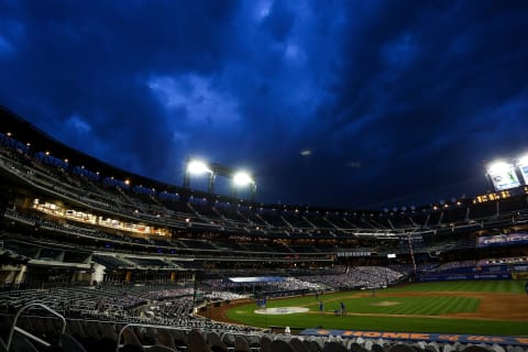 NEW YORK, NEW YORK – AUGUST 27: A general view after the New York Mets and the Miami Marlins walk off the field prior to the start of the game at Citi Field on August 27, 2020 in New York City. Several sporting leagues across the nation are postponing their schedules as players protest the shooting of Jacob Blake by Kenosha, Wisconsin police. (Photo by Mike Stobe/Getty Images)