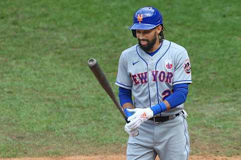 PHILADELPHIA, PA – AUGUST 16: Billy Hamilton #21 of the New York Mets in action against the Philadelphia Phillies during an MLB baseball game at Citizens Bank Park on August 16, 2020 in Philadelphia, Pennsylvania. (Photo by Rich Schultz/Getty Images)