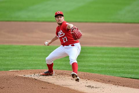 CINCINNATI, OH – SEPTEMBER 14: Trevor Bauer #27 of the Cincinnati Reds pitches against the Pittsburgh Pirates during game one of a doubleheader at Great American Ball Park on September 14, 2020 in Cincinnati, Ohio. (Photo by Jamie Sabau/Getty Images)