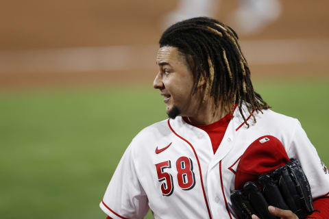 CINCINNATI, OH – SEPTEMBER 21: Luis Castillo #58 of the Cincinnati Reds looks on during a game against the Milwaukee Brewers at Great American Ball Park on September 21, 2020 in Cincinnati, Ohio. The Reds won 6-3. (Photo by Joe Robbins/Getty Images)