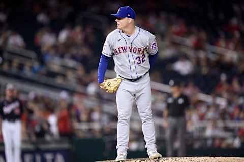 WASHINGTON, DC – SEPTEMBER 03: Aaron Loup #32 of the New York Mets pitches against the Washington Nationals at Nationals Park on September 03, 2021 in Washington, DC. (Photo by G Fiume/Getty Images)