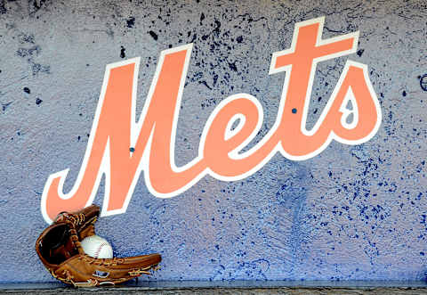 PORT ST. LUCIE, FL – MARCH 05: Ball and gloves of the New York Mets sit in the dugout before a game against the Washington Nationals at Digital Domain Park on March 5, 2012 in Port St. Lucie, Florida. The Nationals defeated the Mets 3-1. (Photo by Sarah Glenn/Getty Images)