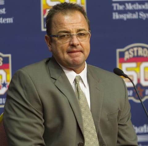 HOUSTON, TX – JUNE 26: Assistant General Manager Bobby Heck of the Houston Astros during a press conference to announce the signing of infielder Nolan Fontana, who was selected by Houston in the second round of the 2012 MLB First Year Player Draft, at Minute Maid Park on June 26, 2012 in Houston, Texas. (Photo by Bob Levey/Getty Images)