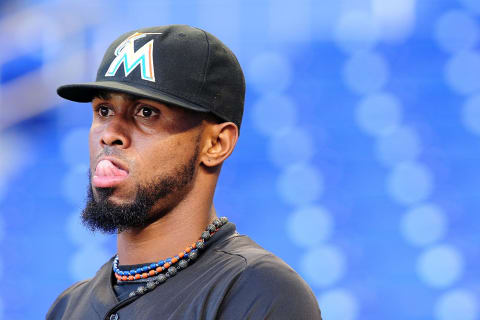 MIAMI, FL – SEPTEMBER 15: Jose Reyes #7 of the Florida Marlins looks on duting a game against the Cincinnati Reds at Marlins Park on September 15, 2012 in Miami, Florida. (Photo by Jason Arnold/Getty Images)