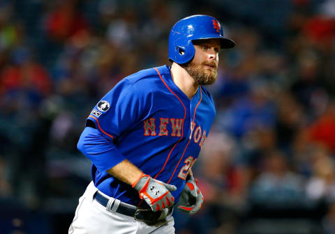 ATLANTA, GA – SEPTEMBER 19: Lucas Duda #21 of the New York Mets rounds first after hitting a two-run homer in the sixth inning against the Atlanta Braves at Turner Field on September 19, 2014 in Atlanta, Georgia. (Photo by Kevin C. Cox/Getty Images)