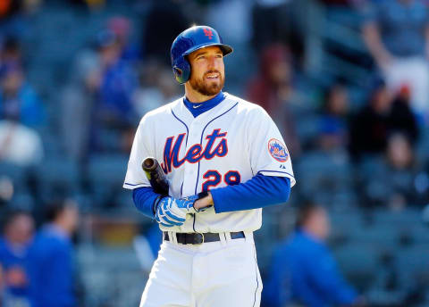 NEW YORK, NY – APRIL 06: (NEW YORK DAILIES OUT) Ike Davis #29 of the New York Mets in action against the Cincinnati Reds at Citi Field on April 6, 2014 in the Flushing neighborhood of the Queens borough of New York City. The Reds defeated the Mets 2-1. (Photo by Jim McIsaac/Getty Images)