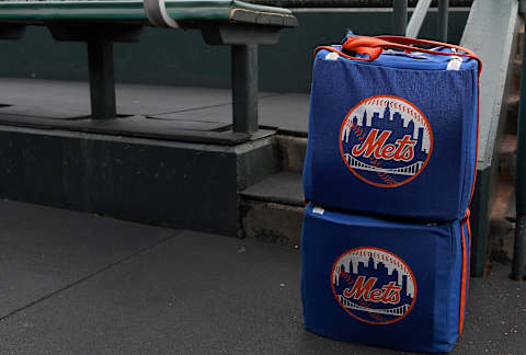 SAN FRANCISCO, CA – AUGUST 20: A detailed view of the ball bags belonging to the New York Mets sitting in the dugout prior to the game against the San Francisco Giants at AT&T Park on August 20, 2016 in San Francisco, California. (Photo by Thearon W. Henderson/Getty Images)