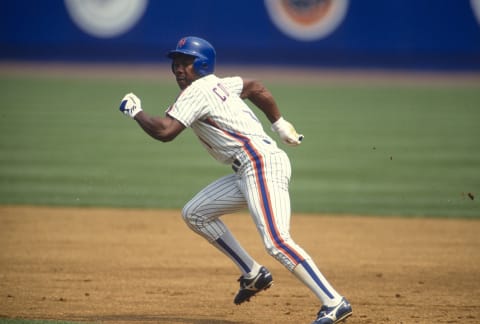 NEW YORK – CIRCA 1991: Vince Coleman #1 of the New York Mets runs the bases during an Major League Baseball game circa 1991 at Shea Stadium in the Queens borough of New York City. Coleman played for the Mets from 1991-93. (Photo by Focus on Sport/Getty Images)