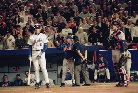 30 Sep 1999: Head coach Bobby Valentine of the New York Mets fights with Umpire Phil Cuzzi during a game against the Atlanta Braves at Shea Stadium in Flushing, New York. The Braves defeated the Mets 4-3. Mandatory Credit: Ezra O. Shaw /Allsport