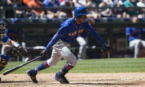 SEATTLE, WA – JULY 30: Curtis Granderson #3 of the New York Mets runs to first base after putting the ball in play during an at-bat in an interleague game against the Seattle Mariners at Safeco Field on July 30, 2017 in Seattle, Washington. The Mariners won the game 9-1. (Photo by Stephen Brashear/Getty Images)