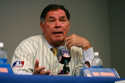 NEW YORK – AUGUST 22: Ron Swoboda speaks at a press conference commemorating the New York Mets 40th anniversary of the 1969 World Championship team on August 22, 2009 at Citi Field in the Flushing neighborhood of the Queens borough of New York City. (Photo by Jared Wickerham/Getty Images)