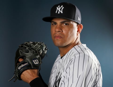 TAMPA, FL – FEBRUARY 21: Dellin Betances #68 of the New York Yankees poses for a portrait during the New York Yankees photo day on February 21, 2018 at George M. Steinbrenner Field in Tampa, Florida. (Photo by Elsa/Getty Images)