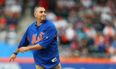 NEW YORK, NY – JUNE 08: Former New York Mets closer John Franco throws out the first pitch before a game between the New York Yankees and New York Mets at Citi Field on June 8, 2018 in the Flushing neighborhood of the Queens borough of New York City. (Photo by Rich Schultz/Getty Images)