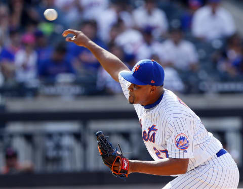 NEW YORK, NY – AUGUST 11: Pitcher Jeurys Familia #27 of the New York Mets pitches in relief in an MLB baseball game against the Washington Nationals on August 11, 2019 at Citi Field in the Queens borough of New York City. Nationals won 7-4. (Photo by Paul Bereswill/Getty Images)